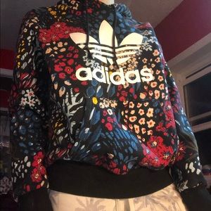 Floral Adidas Hoodie (Medium)